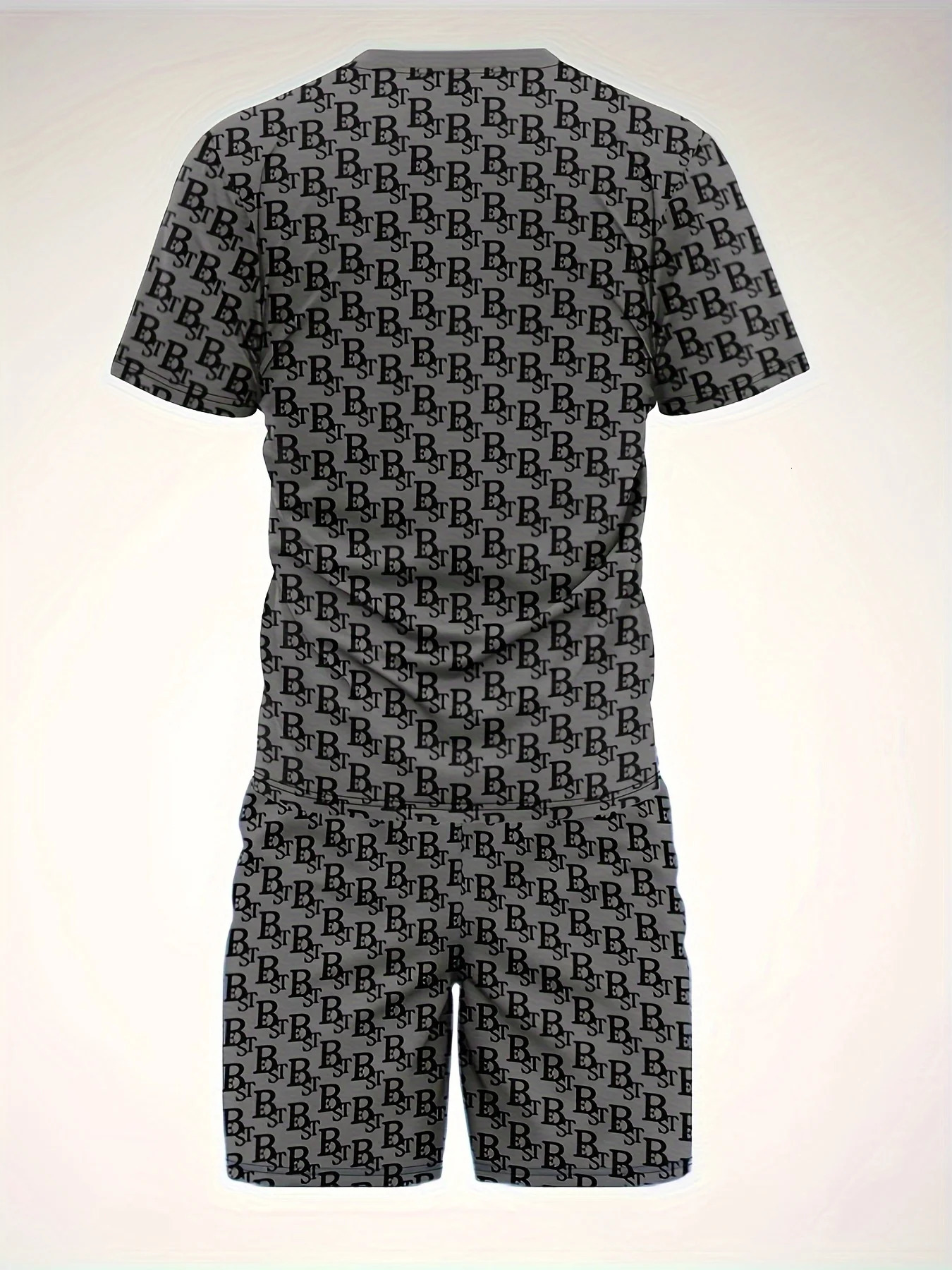 Fashion Art Aesthetics Carton People Print Tracksuit for Men Summer Mens Beach Jogging Sets Casual O-neck Tshirt Shorts Set 260227
