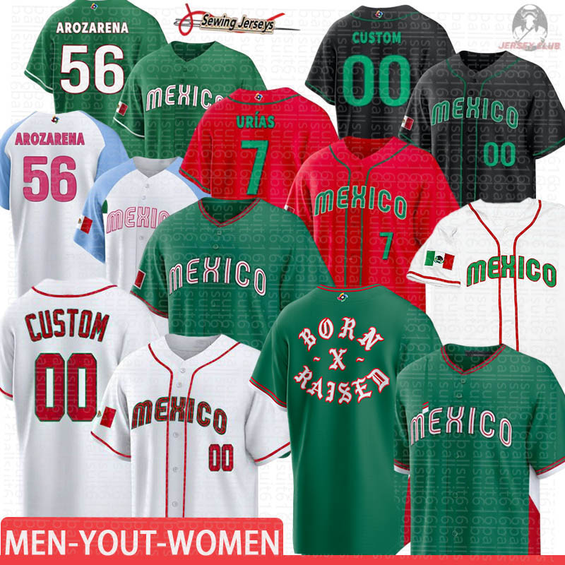 #56 Arozarena #30 Kirk #5 Thomas Jersey Team Mexico Baseball Jersey 2026 Mexico World Baseball Classic Jerseys