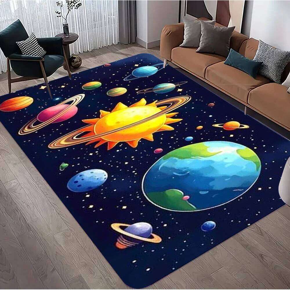 Interactive Solar System Carpet 3D Space Planet Rug Children Room Bedroom Play Mat Educational Home Floor Decor Entrance Doormat H260227 - view 3