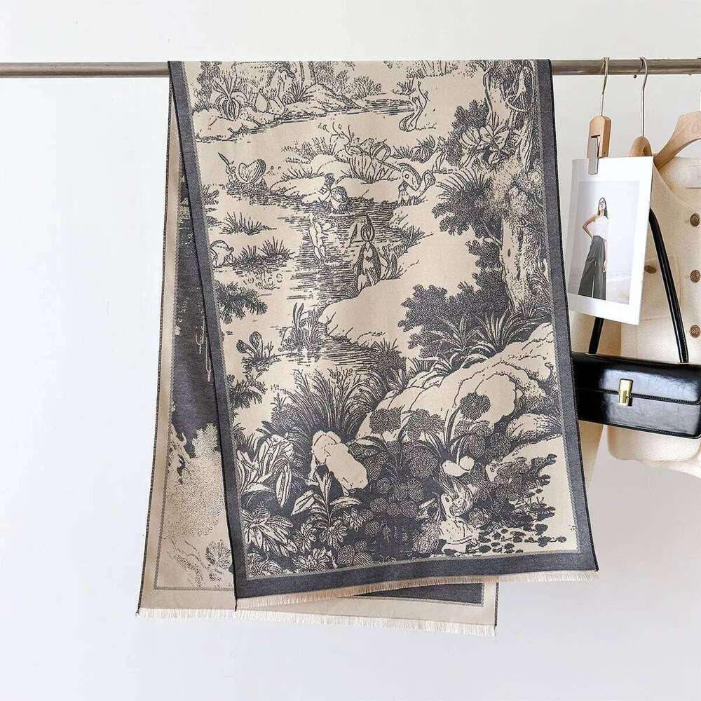 Scarf Women Winter Cashmere Blanket Thick Warm Femme Bufanda Luxury Brand Print Pashmina Stoles Poncho Z260226