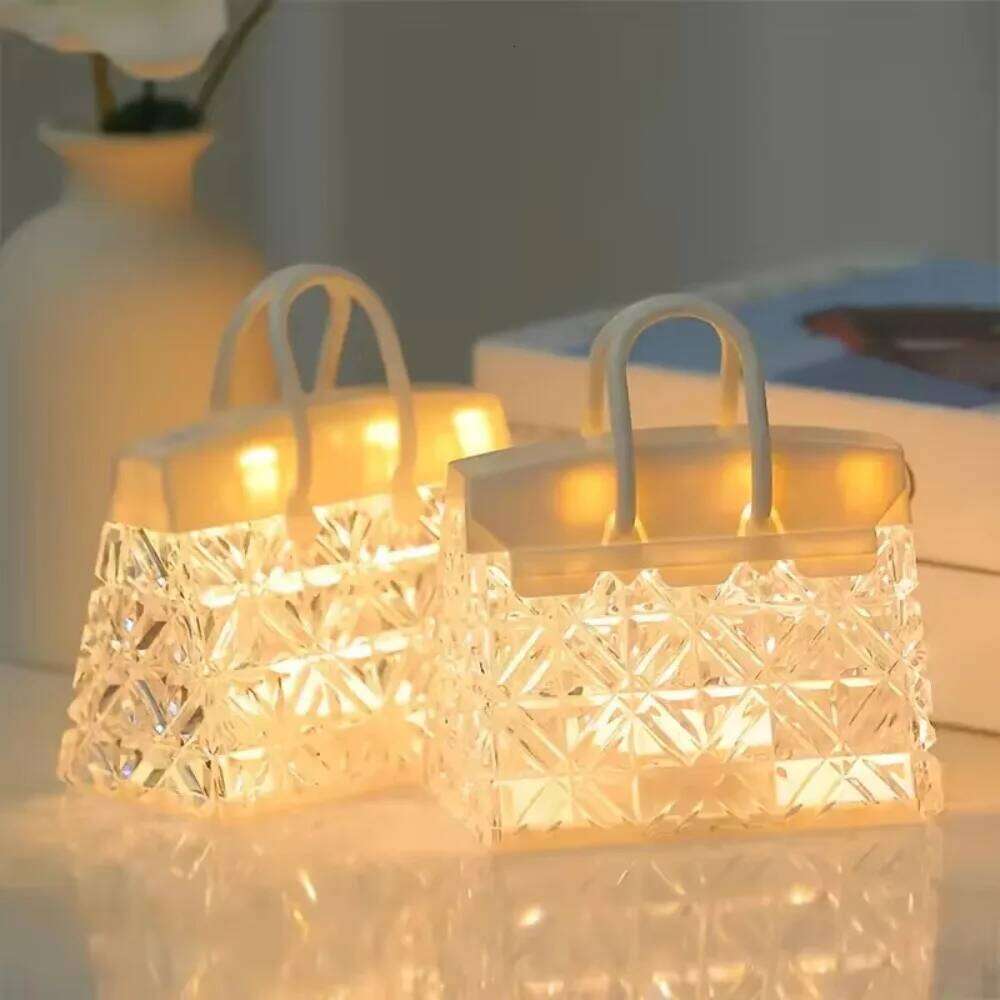 Crystal diamond shaped handbag table creative night bedroom and living room decoration bedside lamp, Z260227