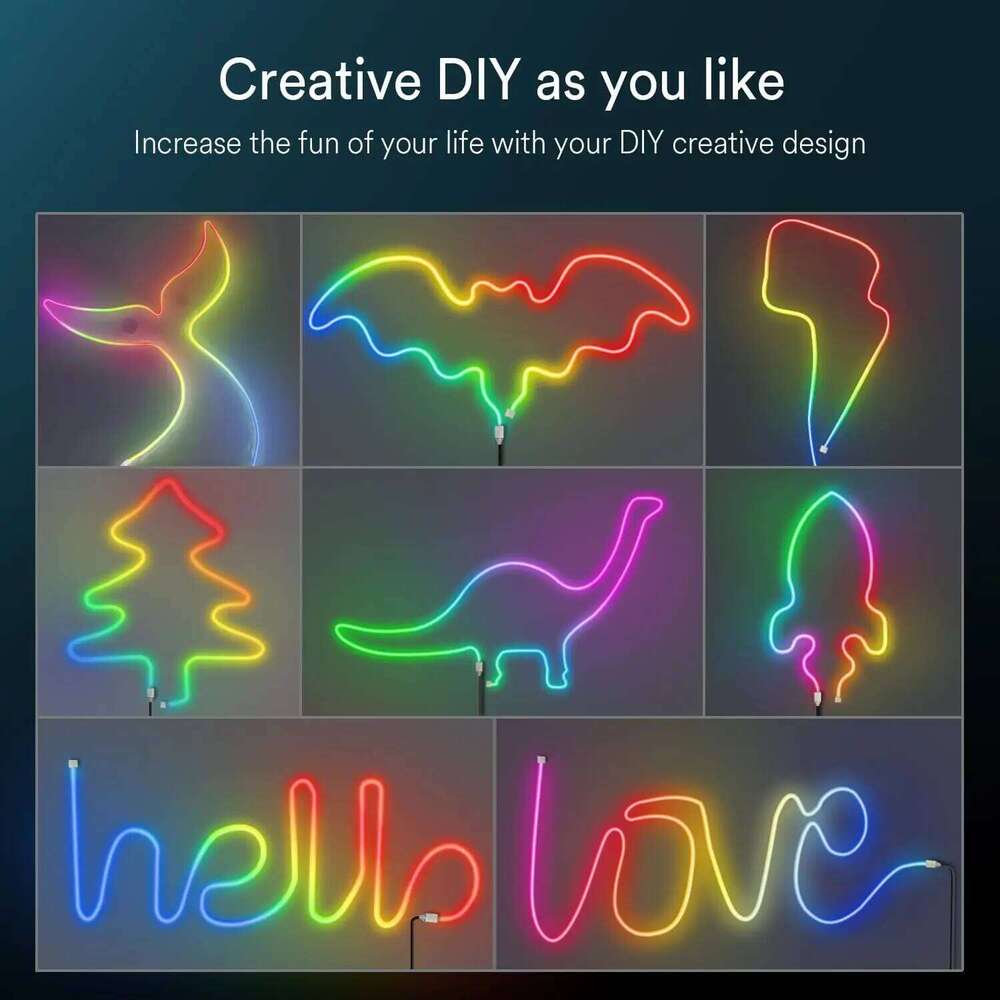 RGBIC Bluetooth Lights 5V Neon Light 1M 2M 3M 5M Waterproof Flex Ribbon Led Tape for Room Wall Decor Strip Z260226