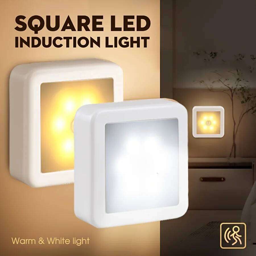 Human body large square small night light, wide angle sensing high brightness, the best guiding light in dark environmen Z260227
