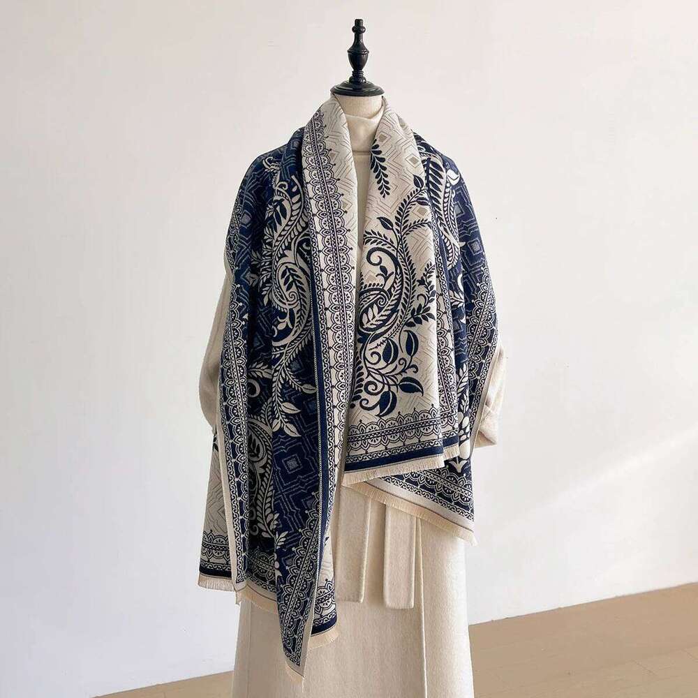 New Fashion Versatile Scarf Women Winter Double-Side Cashmere Warm Shawl Soft Pashmina Blanket Wrap Neckerchief Lady Z260226
