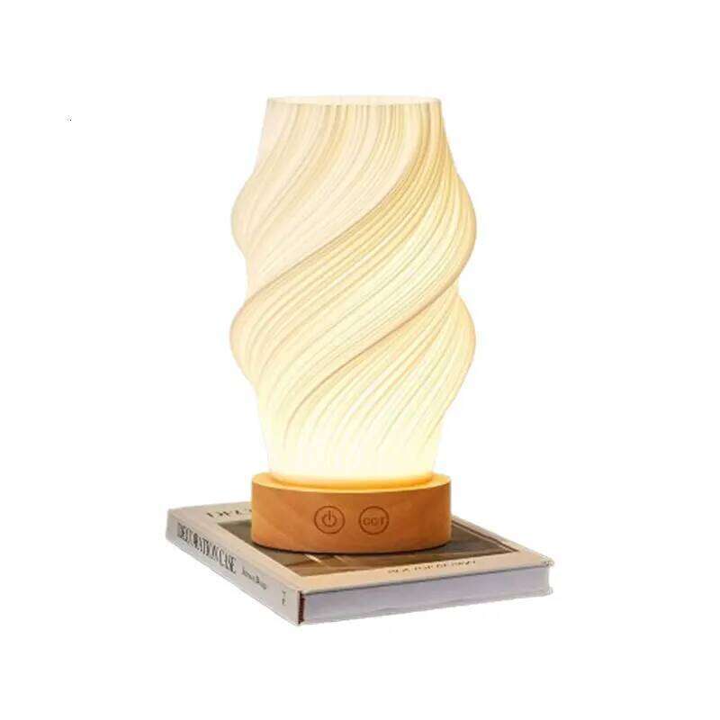 Creative French Cream 3D Desk Lamp Usb Charging Bedroom Bedside Atmosphere Lighting Dimming Three Color Temperatures Night Light Z260227