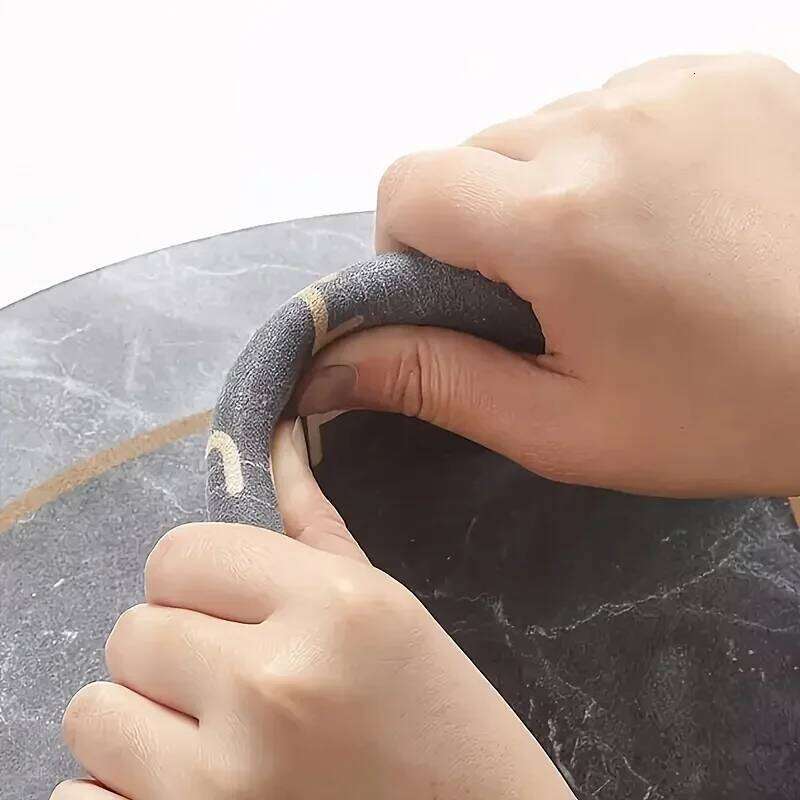 Household L-shaped kitchen floor diatomaceous earth non-slip bathroom absorbent dining room soft door corner mat H260227 - view 5