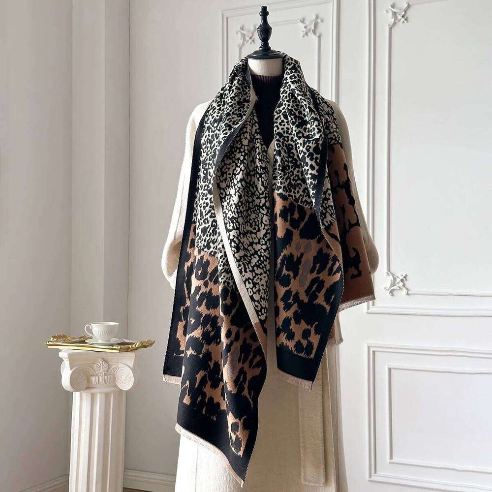 Luxury Faux Cashmere Scarf for Women Warm Thick Shawl Autumn Winter Pashmina Blanket Poncho Fashion Print Z260226