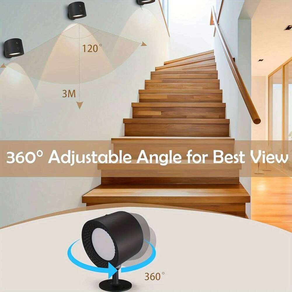 1pc Rechargeable Light Indoor, Brightness Levels 3 Color Modes Bedside Lamp, 360 Rotatable Touch Control Wall Lamps, Wal Z260227