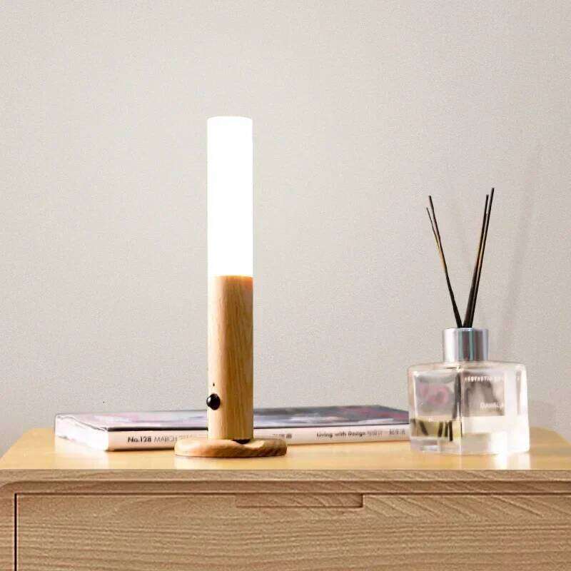 LED USB Night Magnetic Wall Kitchen Cabinet Closet Light Home Staircase Bedroom Table Move Lamp Bedside Lighting -1PC Z260227