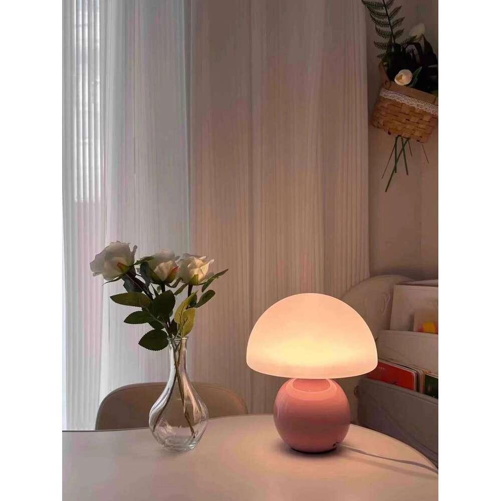 A pink/orange/red/white/beige USB socket table lamp for room light decorative lamp, night light, desk light. Z260227