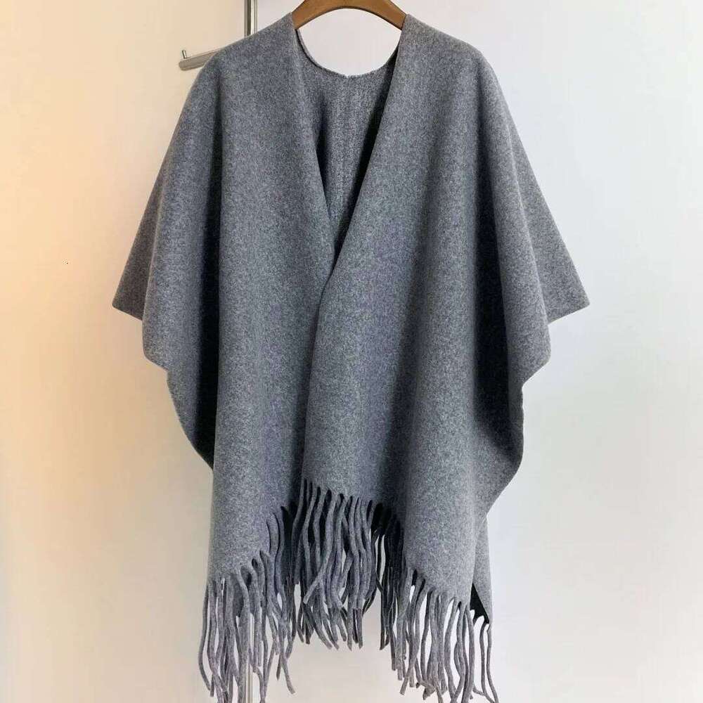 High-end Solid color Thick Scarf Large Shawl Women's Cape Winter Warm Cashmere Feel Scarves Luxury Brand Z260226