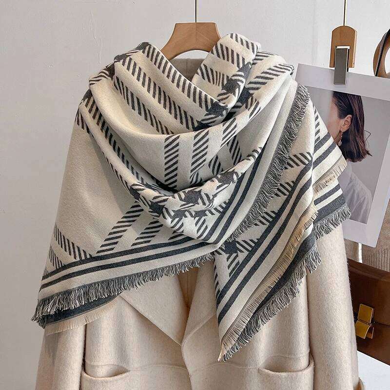 2025 Luxury Brand Winter Women's Cashmere Scarf - Abstract Printed Tasseled Shawl Wrap, Pashmina Bandana & Elegant Poncho Z260226