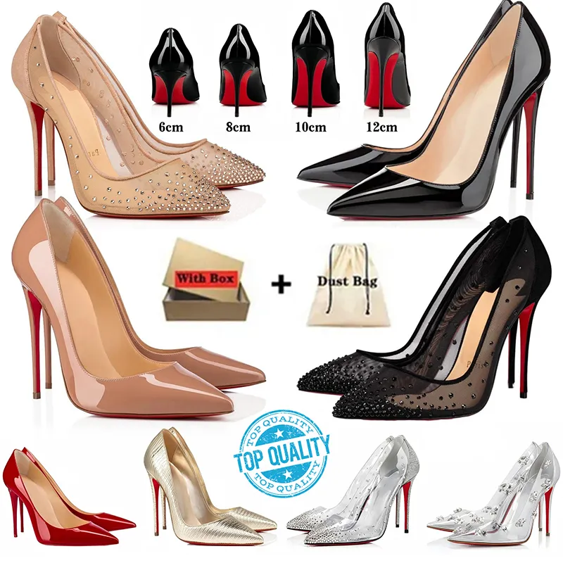 Designer Red Women High Heels Shoes Peep Toes Sandals Luxury Shiny Bottom Shoes 6cm 8cm 10cm 12cm Stiletto Genuine Leather Woman Pumps with Dust Bag Heel Size 35-45