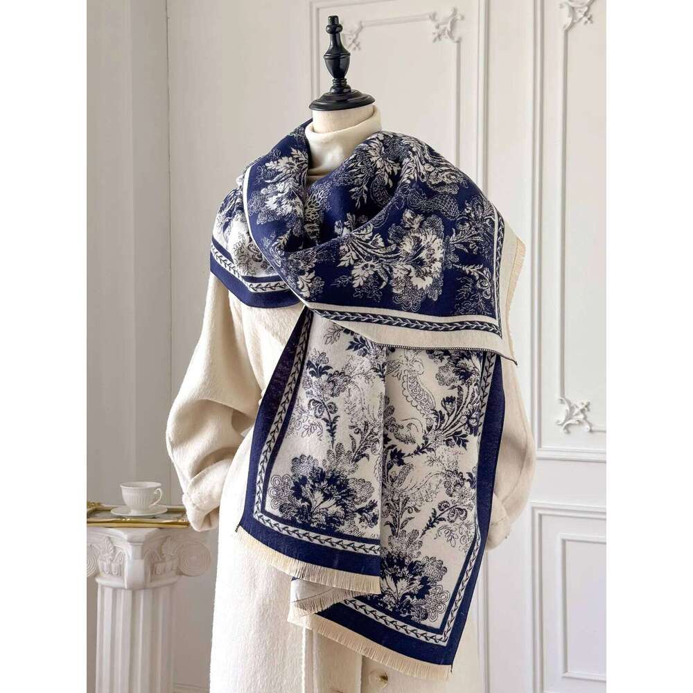 2025 Luxury Winter Faux Cashmere Wraps for Women Warm Scarf Pashmina Shawl Blanket Travel Poncho Stoles Z260226