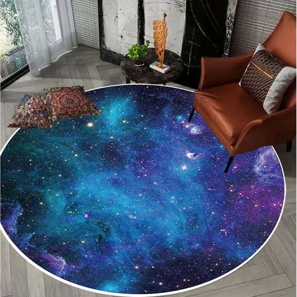 Creativity Round Carpets Nebula Pattern Bedroom Rug Living Room Floor for Meditation Reading Chair Home Decor Yoga Mat H260226