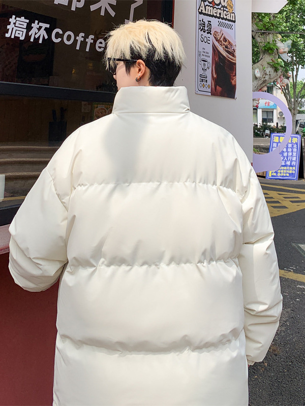 Men's 2026 New Winter Plaid Stand Collar Puffer Jacket, Fleece Lined Thickened Warm Cotton Padded Coat