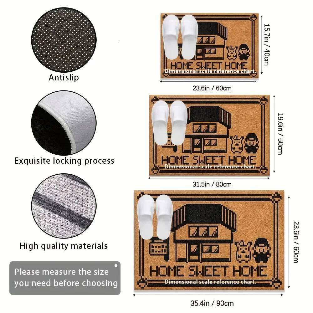 VIKAMA Sweet Door Gamers Anime Doormat for Covered Outdoor Welcome Mat For Home Entrance Decoration H260226