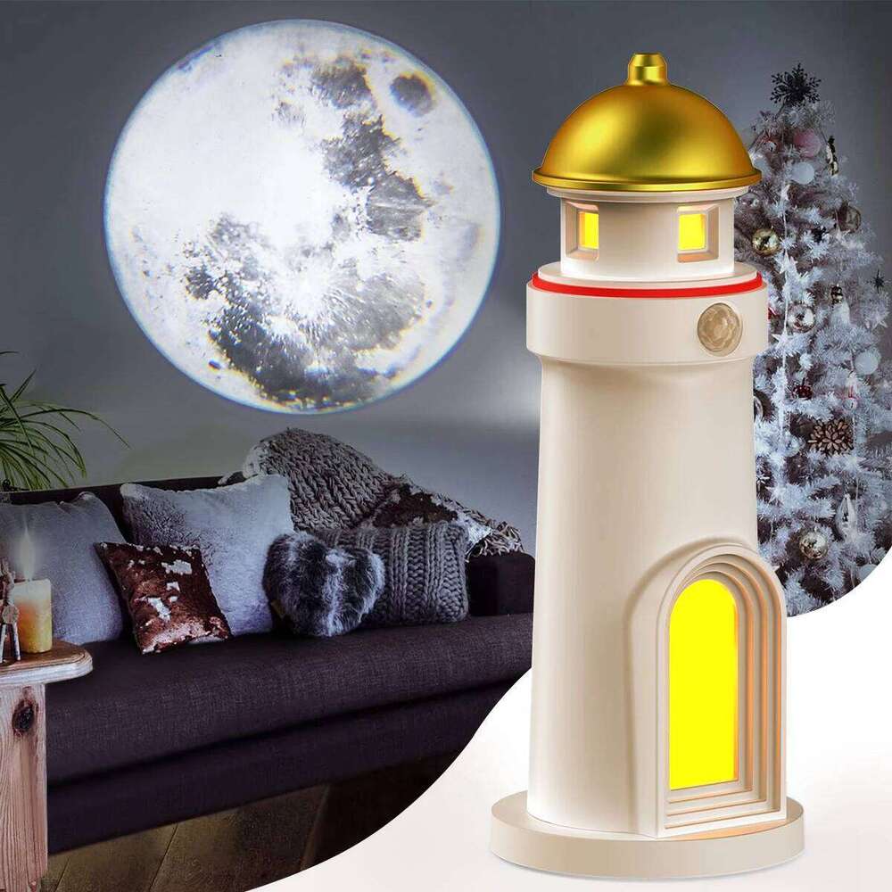 Moon Lamp Portable Lighthouse Decor Rechargeable Moonlight Projector Night Light for Kids Bedroom Children Z260227