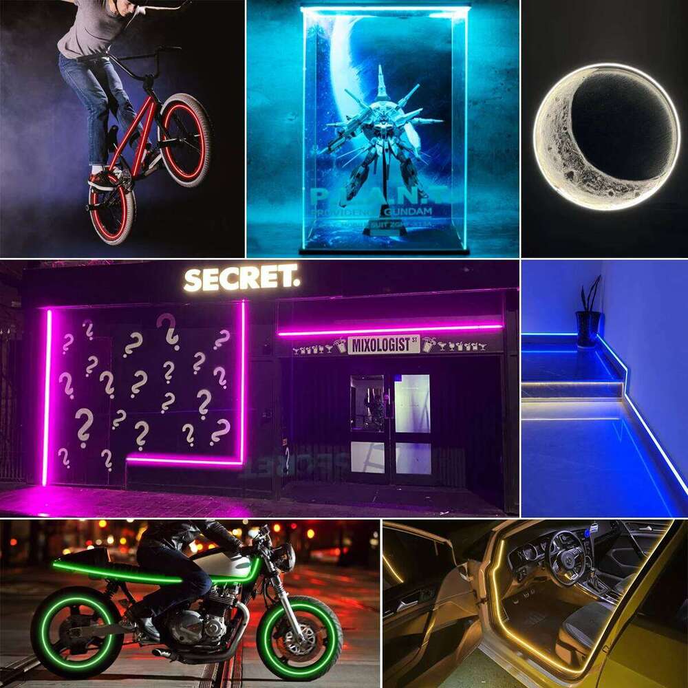 5mm DC12V Car Interior Ambient Lights Atmosphere Decorative Lamps Lighting COB LED Strip 1M 2M 3M 5M Z260226