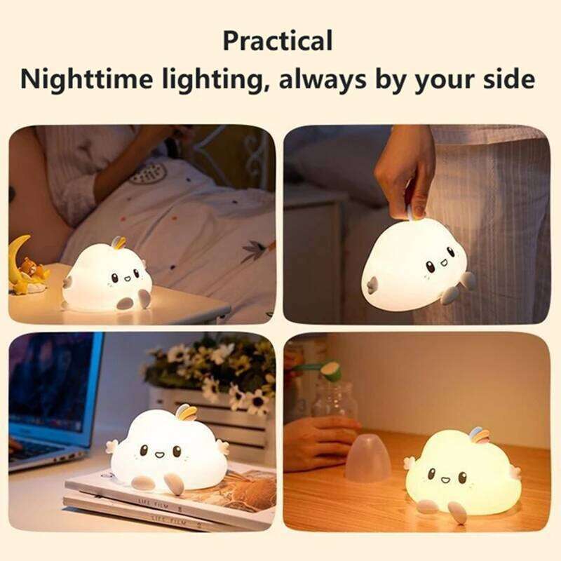 Cartoon Cloud Night Touch Control Warm Light Auto Off Timer Cute Bedside Lamp for Kids Nursery Room Birthday Gift 2026 New Z260227