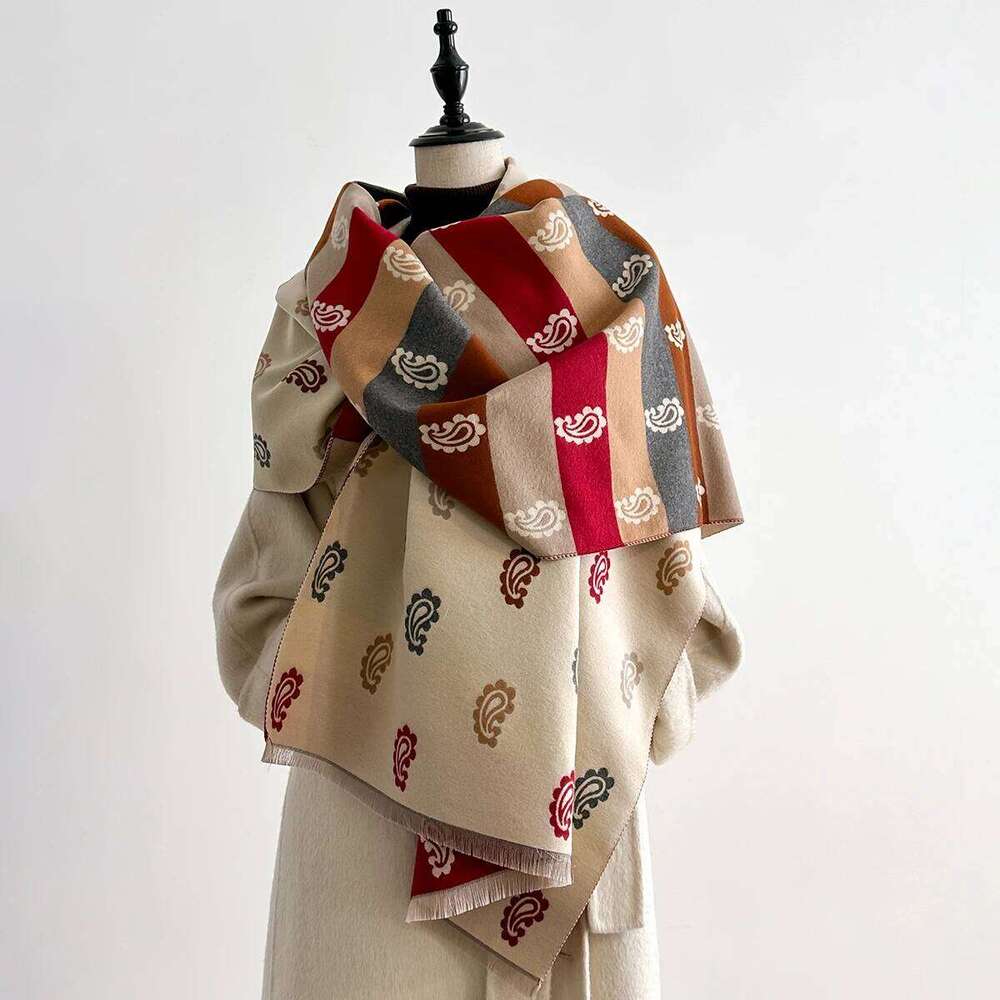 2025 Luxury Fashion Womens Colorful Paisley Pattern Shawl Pashmina Warm Autumn Winter Scarf for Mujer Femme Stylish Accessory Z260226