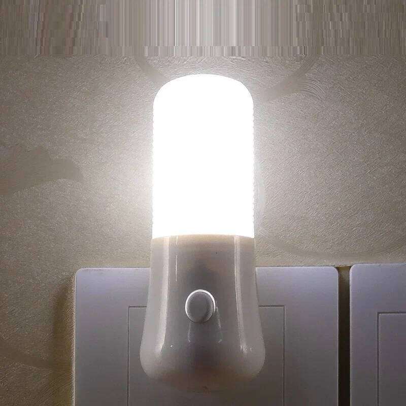 EU/US Plug Lights LED Night Light Push Button Switch Bedroom Bedside Baby Room Corridor Home Decor Wall Socket Lamp Z260227