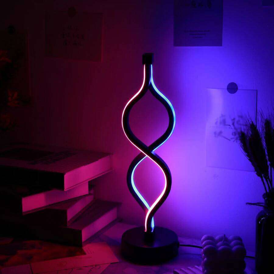1PC Creative Twist Shape Purple USB Desk Lamp Decoration Z260227