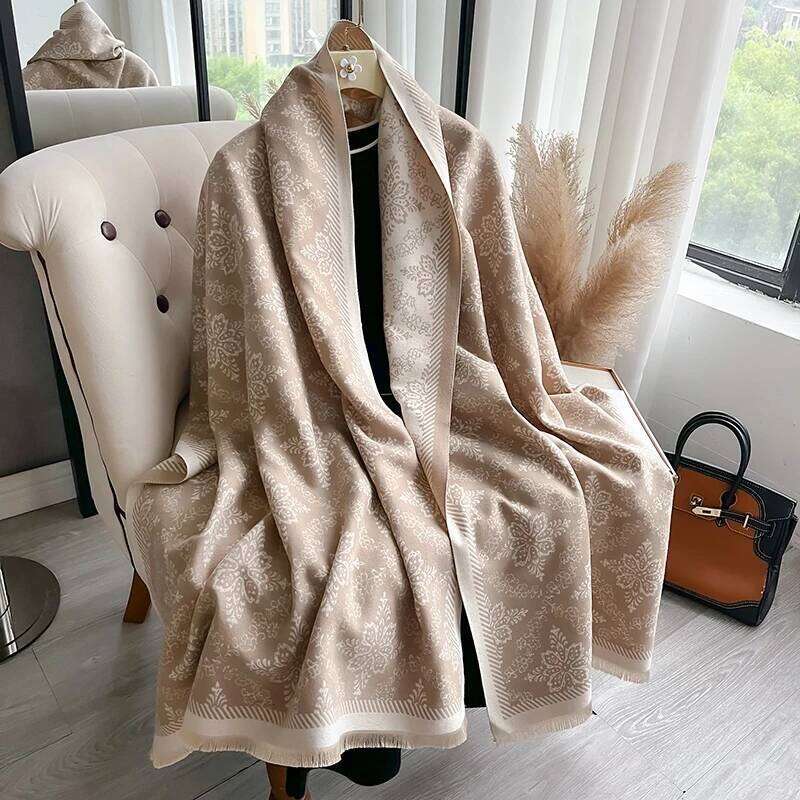 New 2025 Winter Cashmere Scarf for Women Shawl Wrap Female Pashmina Luxury Brand Poncho Thick Blanket Warm Bufanda Echarpe Femme Z260226