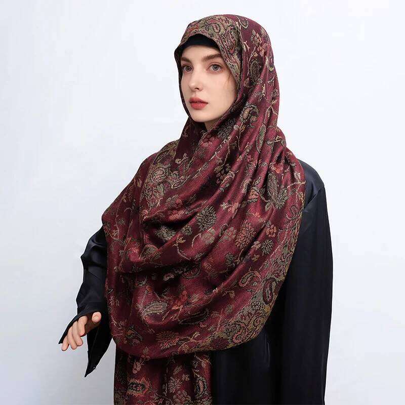 Foulard Paisley Imprime Design Hijabs Pour Cachemire Pashmina Chale Dame Enveloppement Chaud Hiver Foulards Femme Z260226
