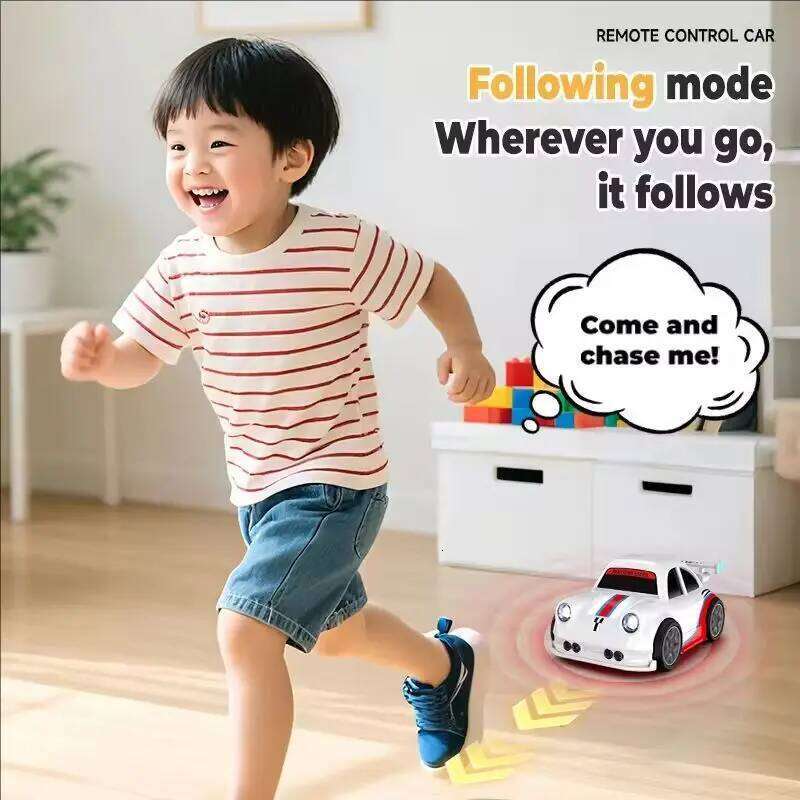 1:64 2.4G RC Mini Induction Cars with Light and Music Sensor-Remote Control Multifunctional Racing Outdoor Fun Car Toys H260227