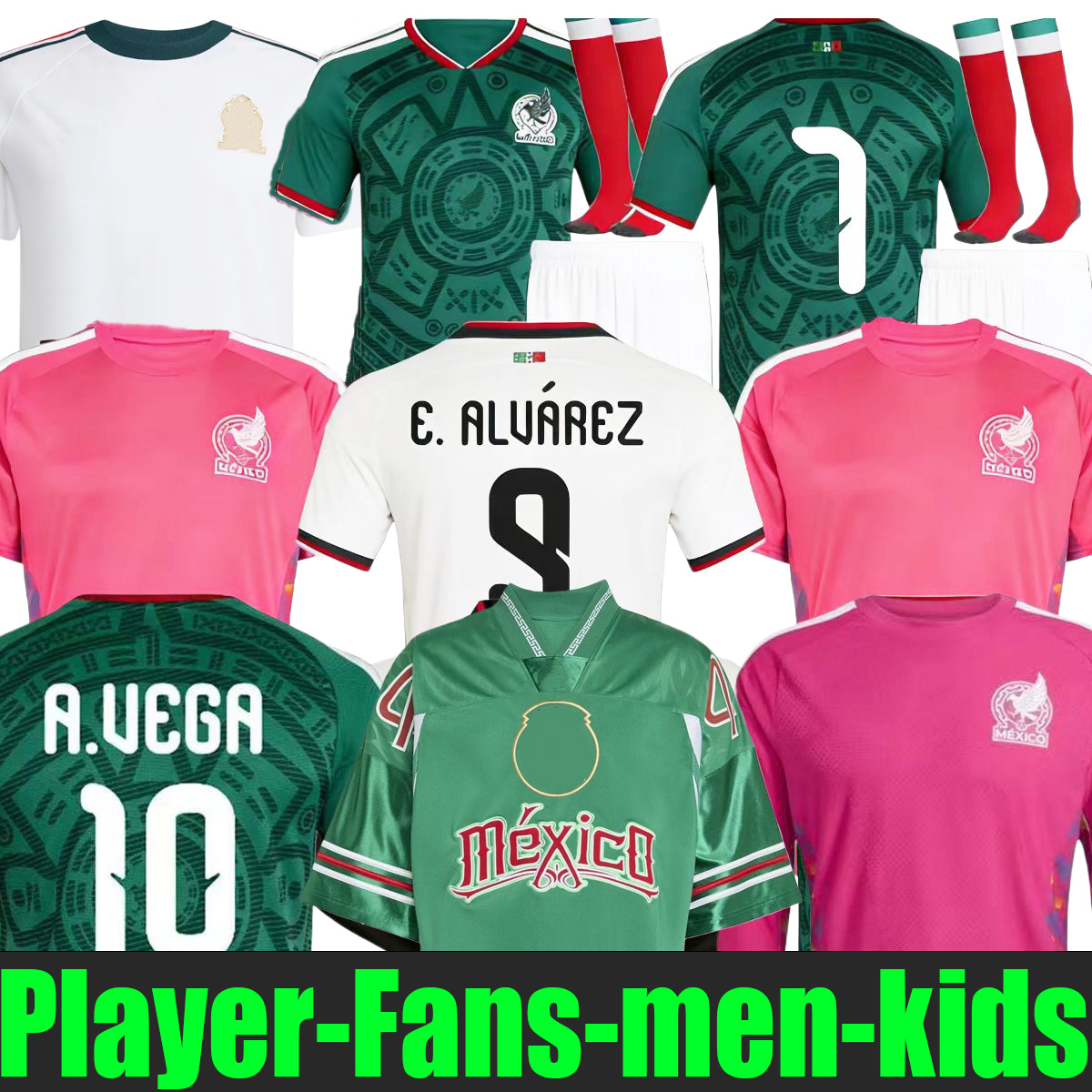 2026 size 16-4XL Mexico 2026 2027 Gold Cup soccer jersey A.VEGA RAUL J. QUInONES 26 27 H.LOZANO Men Kids Football Shirts Uniforms E. ALVAREZ Concacaf Nations League Final
