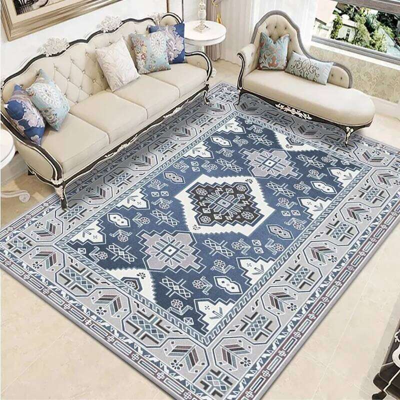 VIKAMA Bohemian Vintage Crystal Flocking Carpet Large Area Living Room Mat Bedroom Office Rug Muslim Prayer Home Decor H260226
