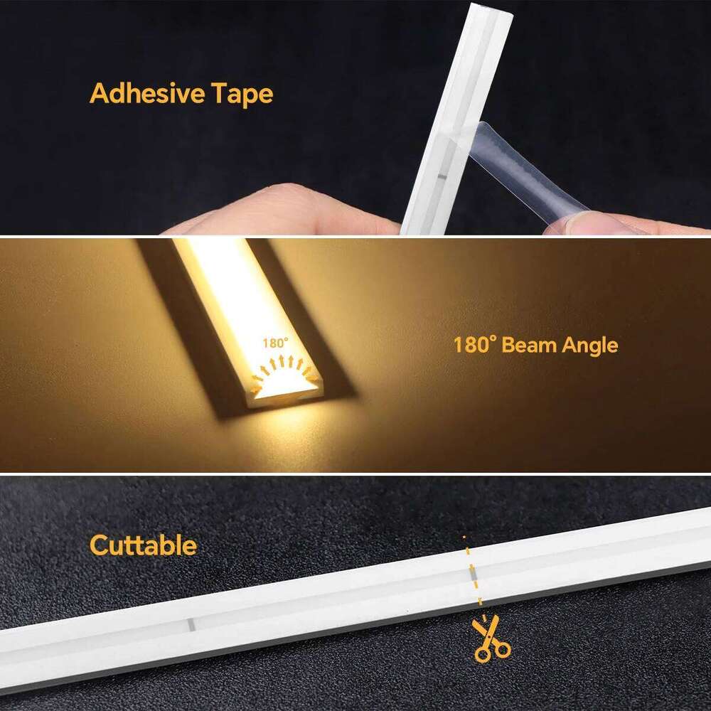 Luminous Even ,No Dark Area COB Neon LED Strip Light 24V Flexible High Density 280LEDs/m RA90 3000K 4000K 6000K Linear Dimmable Z260226