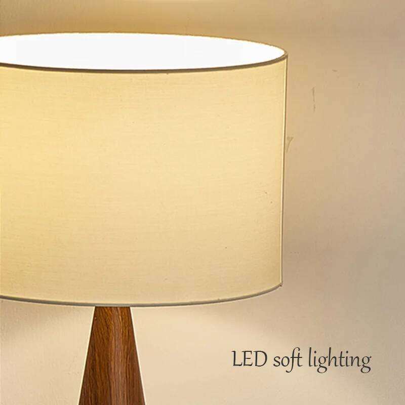 Vintage Table Lamp E27 Bulb Bedside Lights 62cm Height Lighting 30cm Diameter Fabric Shade Iron Base For Living Room Home Decor Z260227