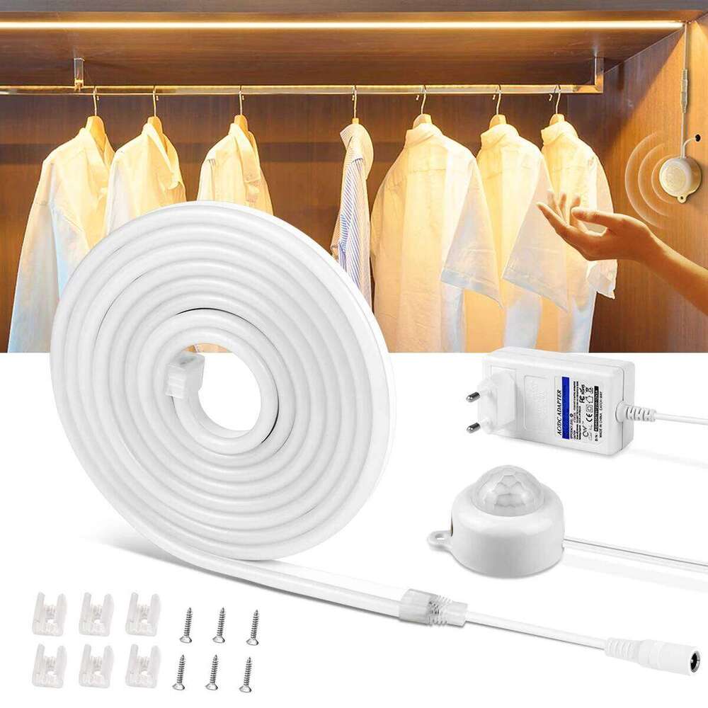 Smart PIR Motion Sensor Neon Lights LED Cabinet Kitchen Lamp Auto ON OFF Waterproof For Closet Cupboard DIY Christmas Decoration Z260226