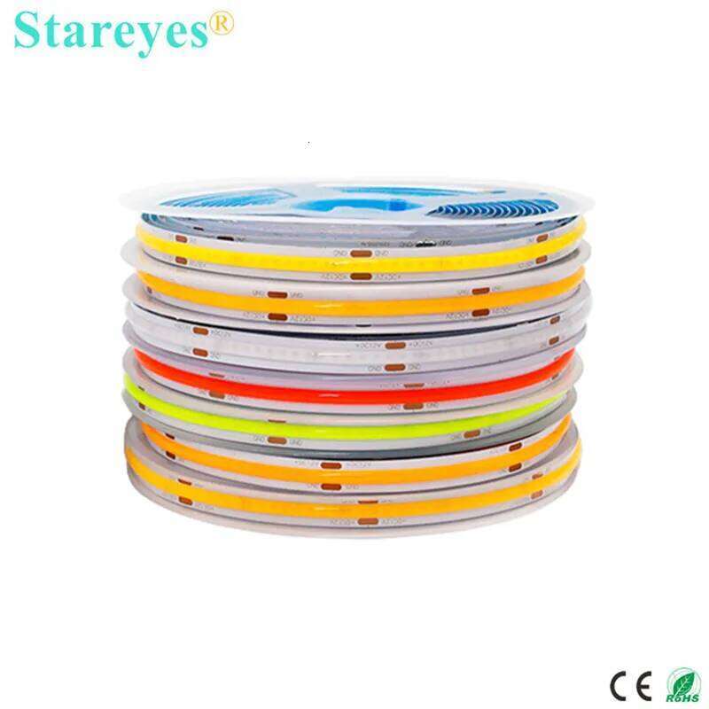 COB Strip 320 480 LED/m 5m 10m 12V 24V High Density Flexible FOB FCOB Led Light RA 90 LED Tape Rope Linear Dimmable Z260226