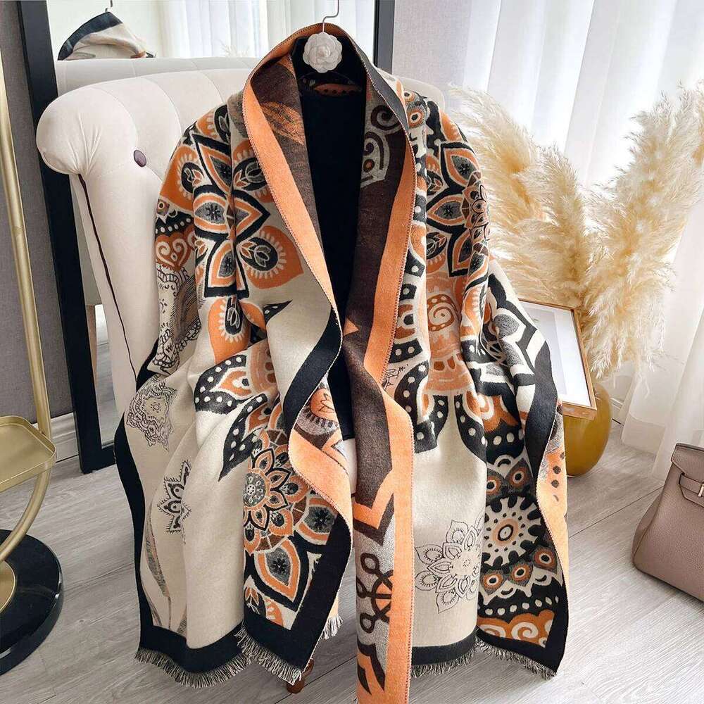 New Women Double Sided Paisley PrintImitation Cashmere Soft Warm Pashmina Shawl Autumn Winter Coldproof Windproof Blanket Scarf Z260226