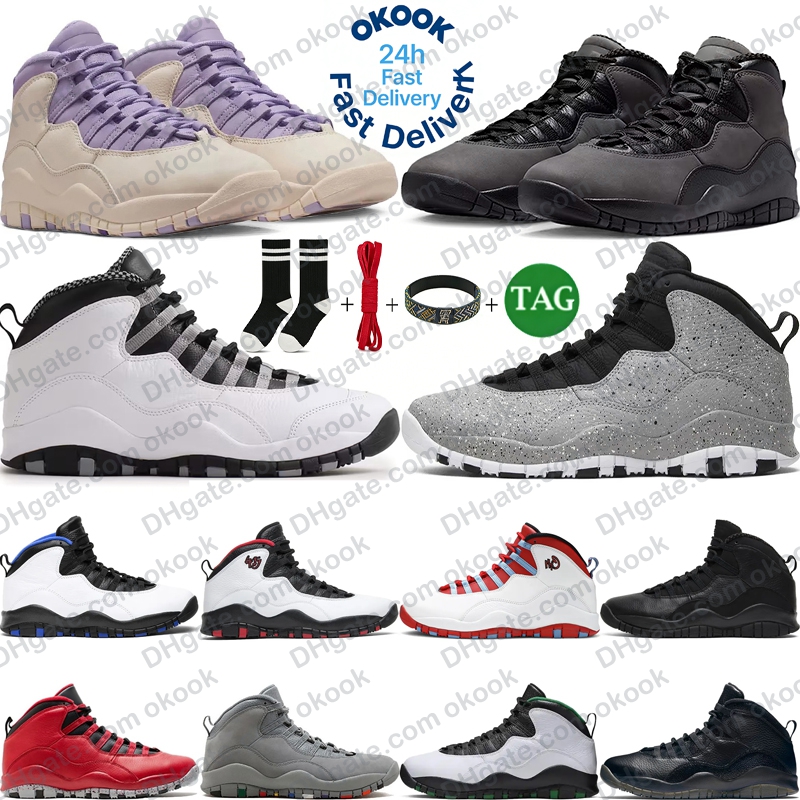 Mens 10 10s Basketball Shoes Hydrangeas Shadow Steel Grey Cool Grey Cement Black White Drake Men Outdoor trainers Sports Sneakers