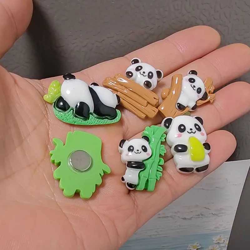 Cute Panda Fridge Magnets 6pcs Chinese Style Resin Home Decor for Whiteboard & RefrigeratorT260227