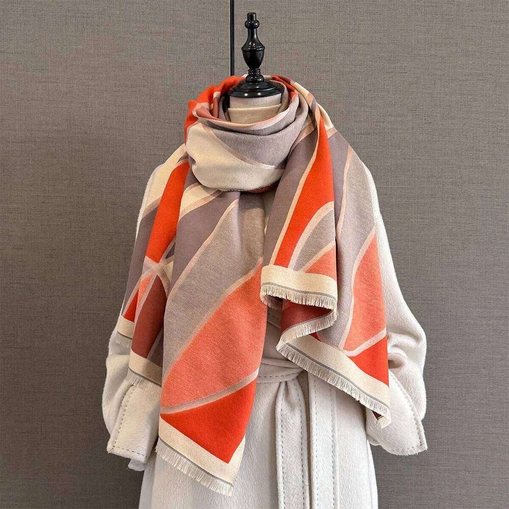 Winter Warm Cashmere Scarf Geometric Fashion Shawl Women Neckerchief Pashmina Head Scarves Wrap Femal Poncho Echarpe Bandana Z260226
