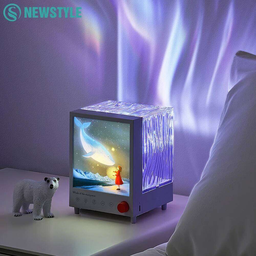 Aurora Box Projector Night Bluetooth Ambient Light With White Noise Stepless Dimming Beside Lamp For Bedroom Decor Z260227
