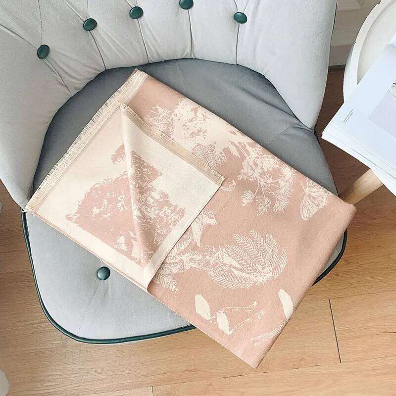 Elegant Faux Cashmere Scarf Shawl Women Warm Autumn Winter Fashion Bird Song Jungle Pattern Wrap for Ladies Z260226