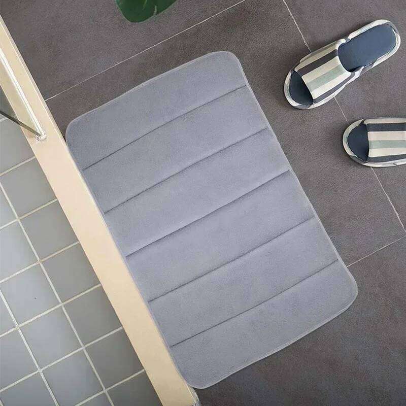 40x60cm Water Absorption Bath Rug Coral Fleece Memory Foam Bathroom Kitchen Door Floor Mat Carpet H260226
