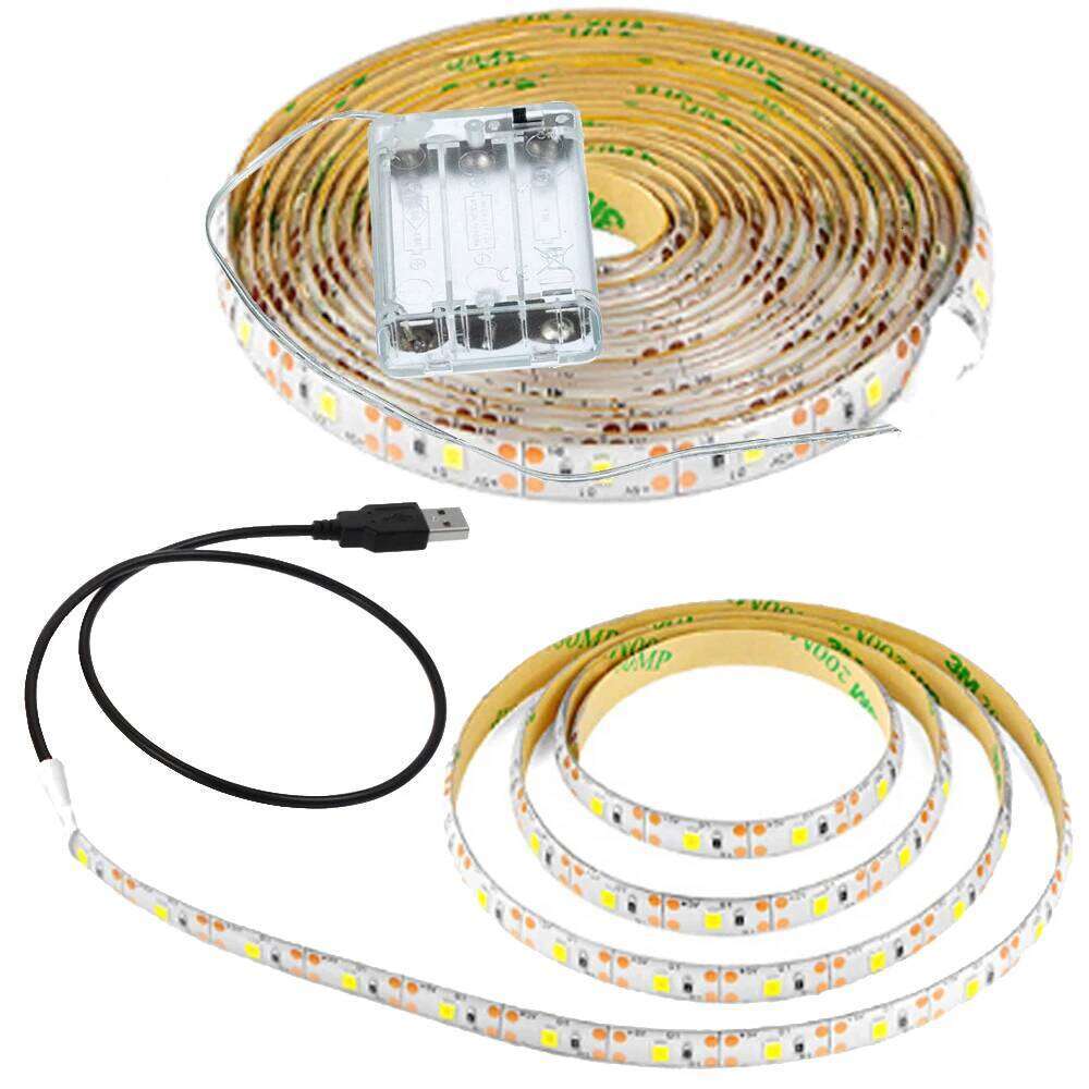 DC 5V USB Strip 2835 SMD Flexible LED Ribbon Tape 60Leds Battery Powered TV Backlight Ceiling Cabinet Light Night Lamp Z260226