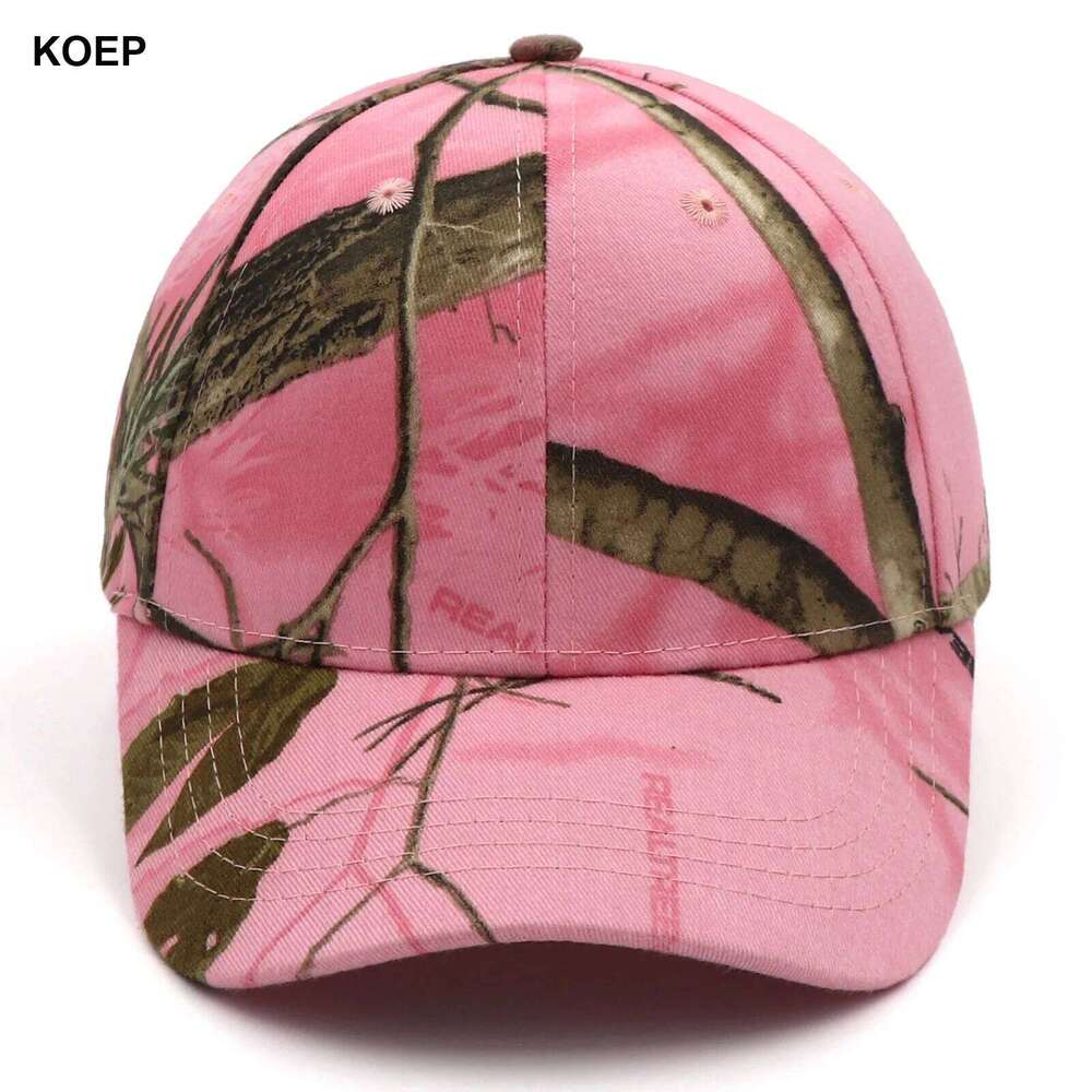 KOEP Jungle Tree Pink Camouflage Cotton Mom Snapback Outdoor Fishing Baseball Cap Bold Fluorescent Women Camo Hunting Hat Z260226