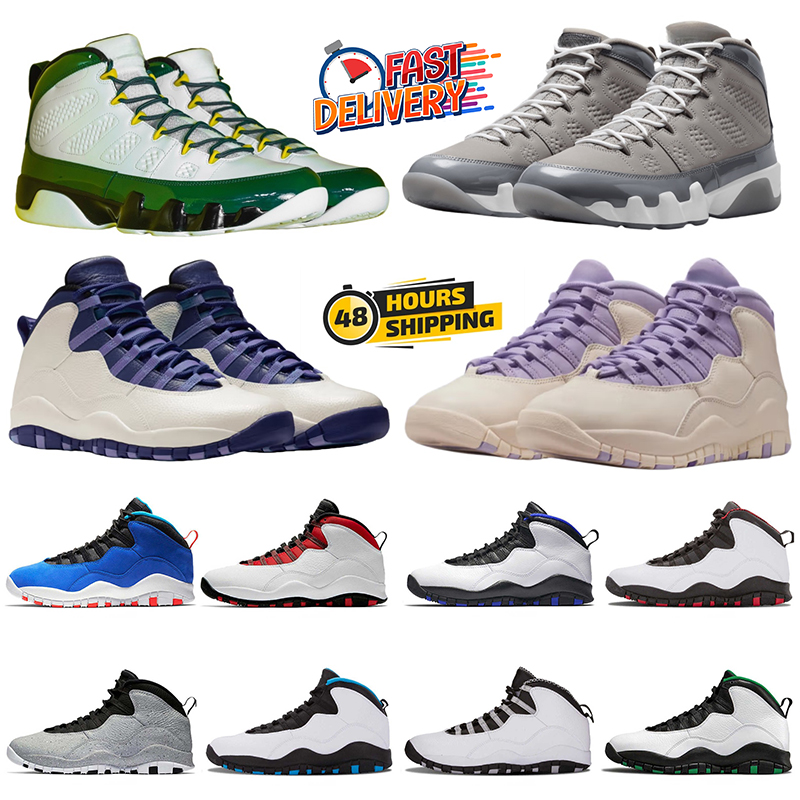 designer 9 10 basketball shoes hydrangeas steel South Beach Fire Red Cool Grey Bred Cement Linen mens 9s trainers outdoor 10s sneakers schoenen 40-47