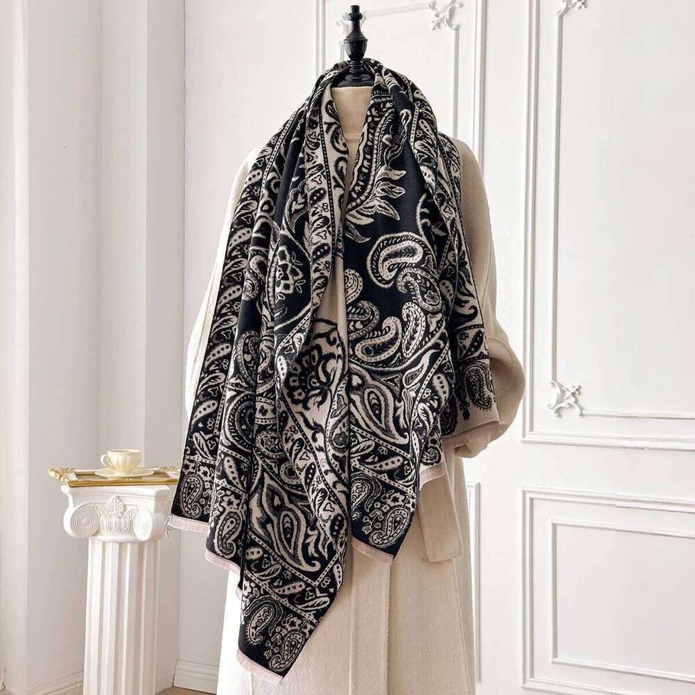 New Cashew flower Design Winter Cashmere Jacquard Paisley Scarves High Quality Women Thicken Wrap Shawl Ladies Pashmina Scarf Z260226