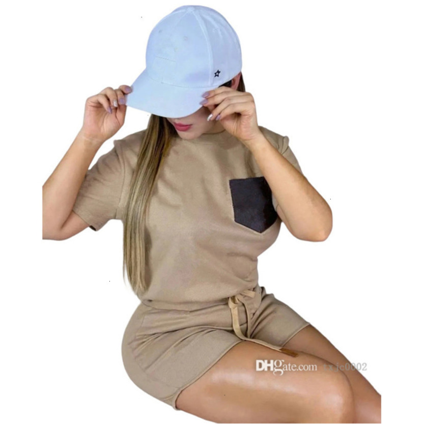 Summer Designer Womens Tracksuits New Fashion Casual Two Piece Set Embossing Short Sleeved T-shirt Shorts 2 PCS Outfits 6 Colors