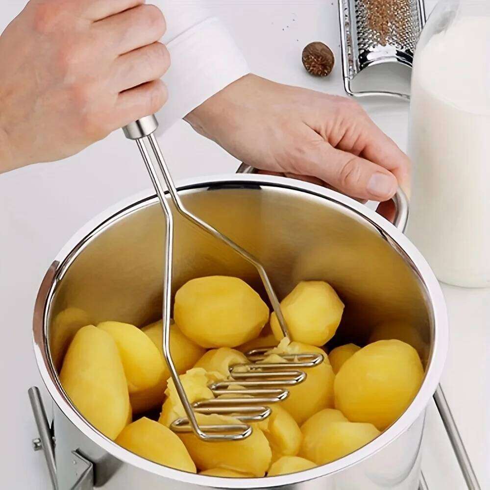 1pc Stainless Steel Wave Potato Masher Ideal for Vegetable and Fruit Puree - Kitchen Essentials,Durable Kitchenware