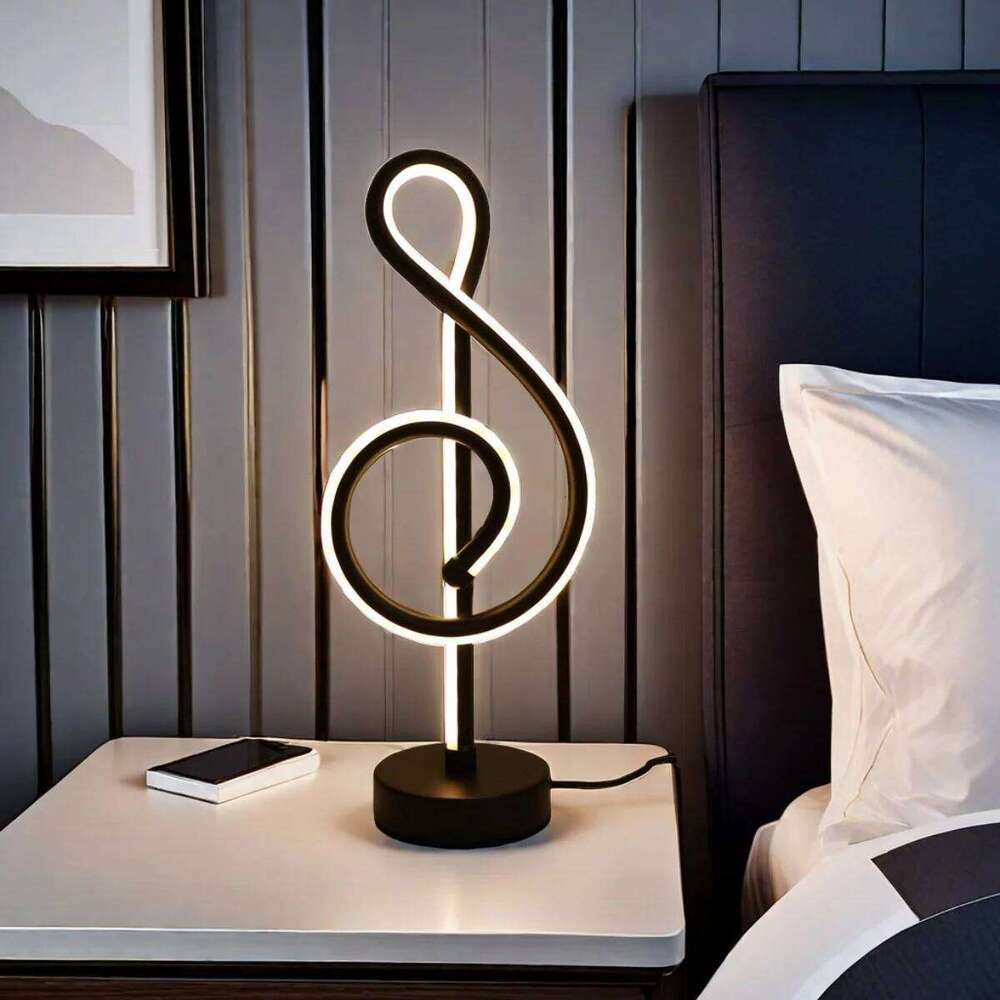 Modern creative musical note with 3-color infinite dimming suitable for home environment decoration table lamp Z260227